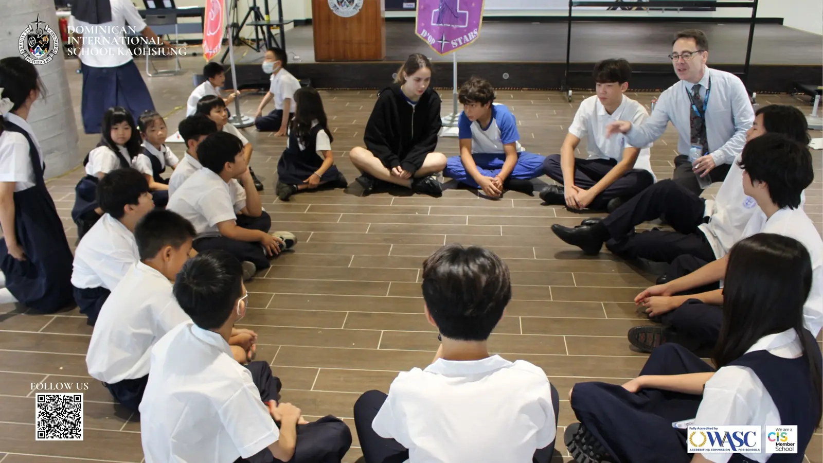 DISK students and teachers taking part in a back-to-school community circle